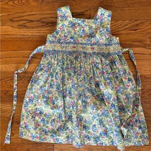 Vintage Girls 6 Floral Smocked Dress